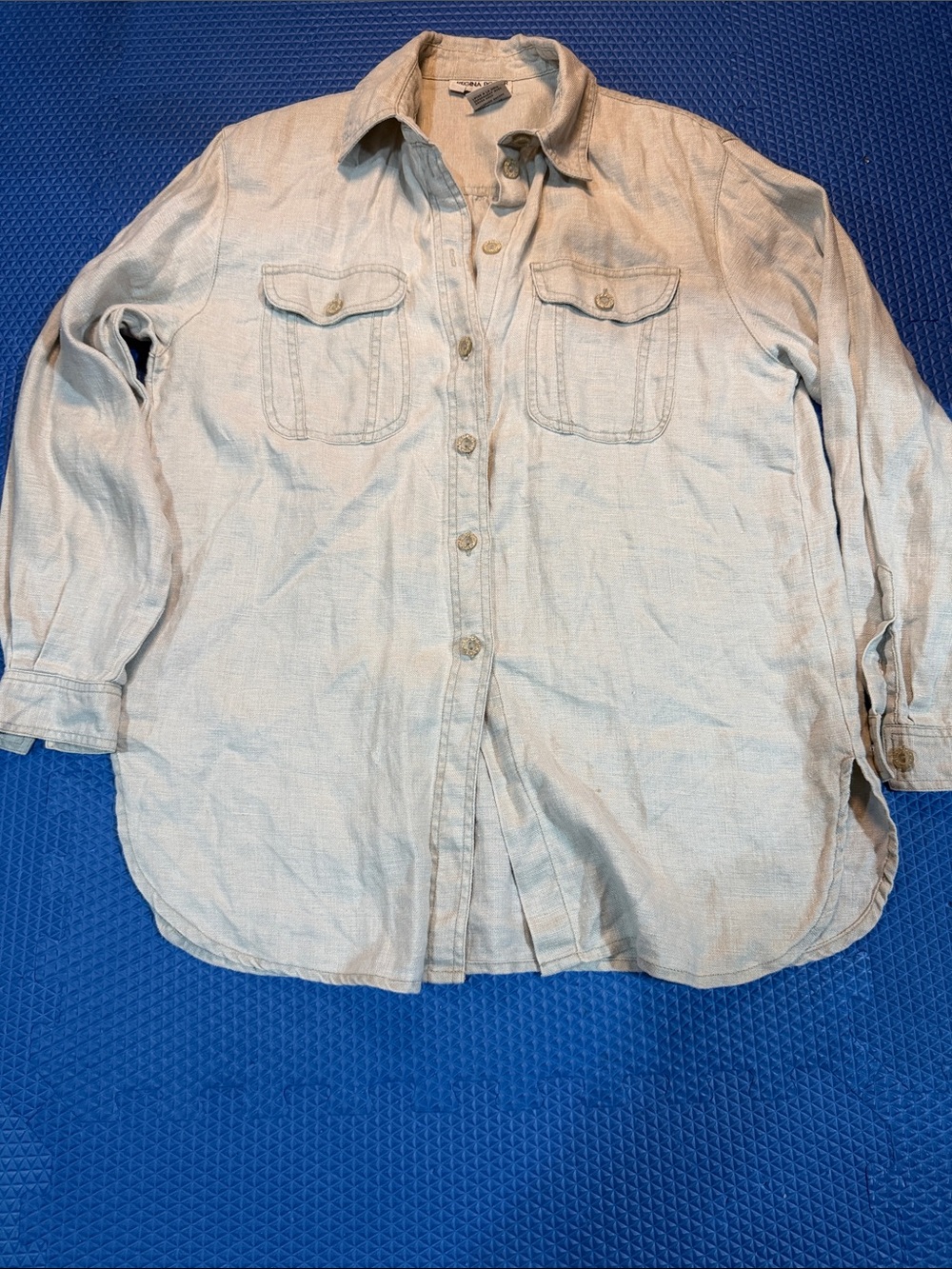 Women's Light Blue Button-Down Utility Shirt